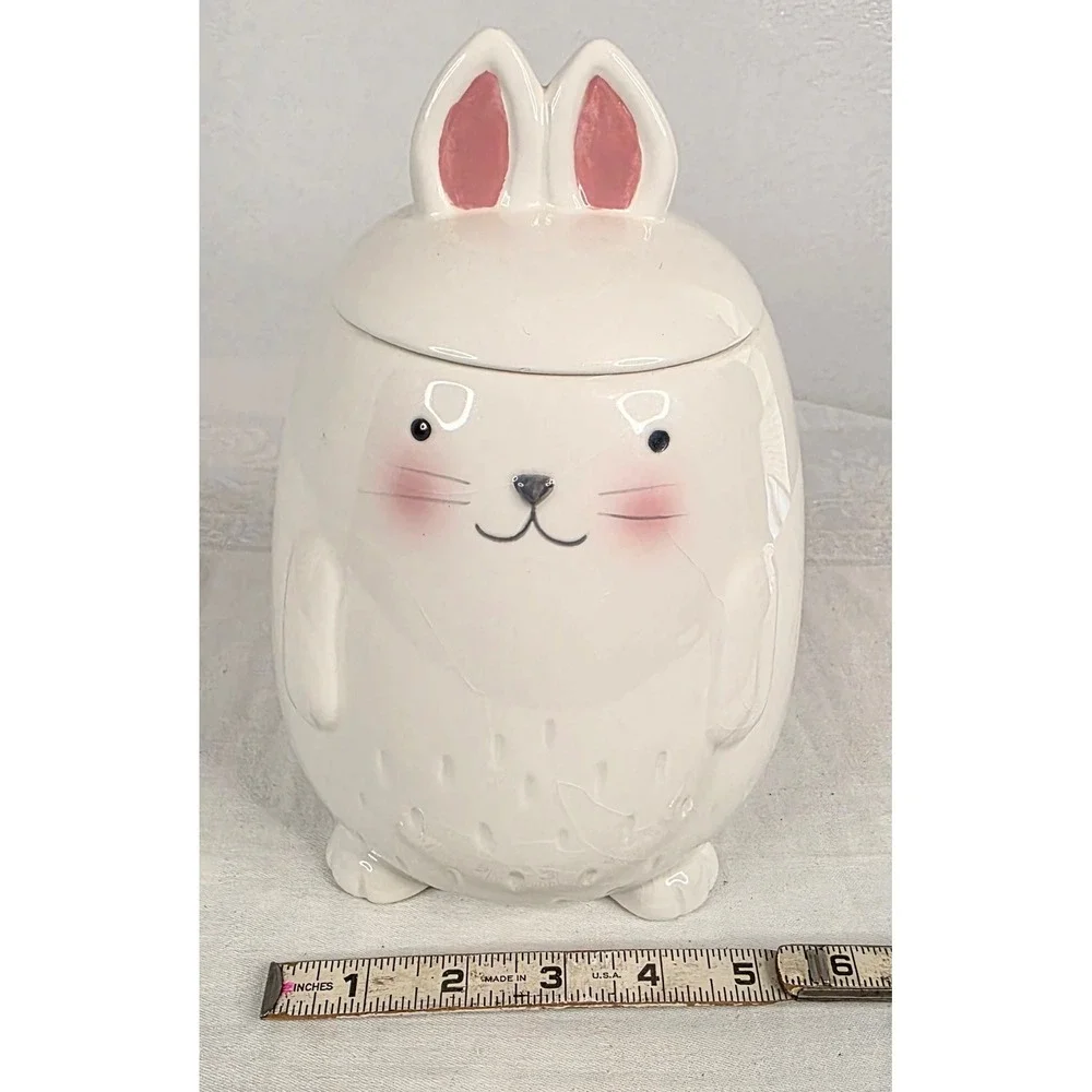 Nimble Nest by Magenta Ceramic Bunny Rabbit Cookie Jar Canister Decor 8.5in